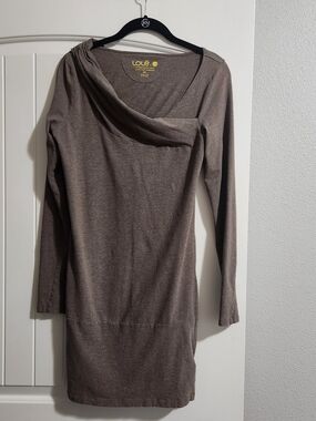 Lole Long Sleeve Draped Tunic in Taupe